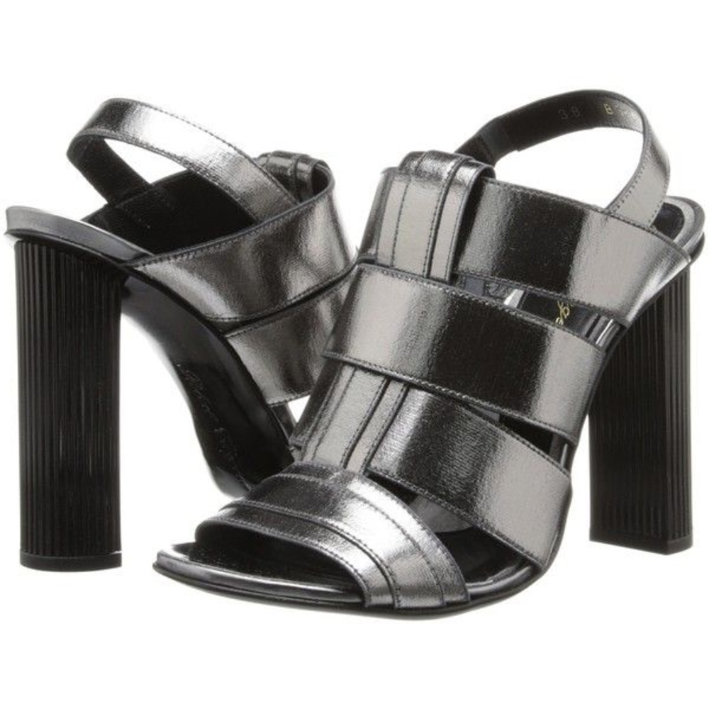 Robert Clergerie Metallic block heel sandal NEW